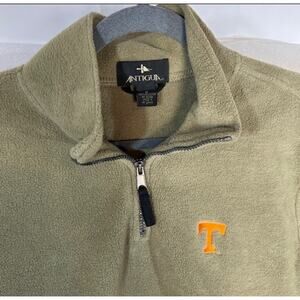 Tennessee Volunteers Men’s Antigua Quarter-Zip Top - Sage. Pockets. Medium.